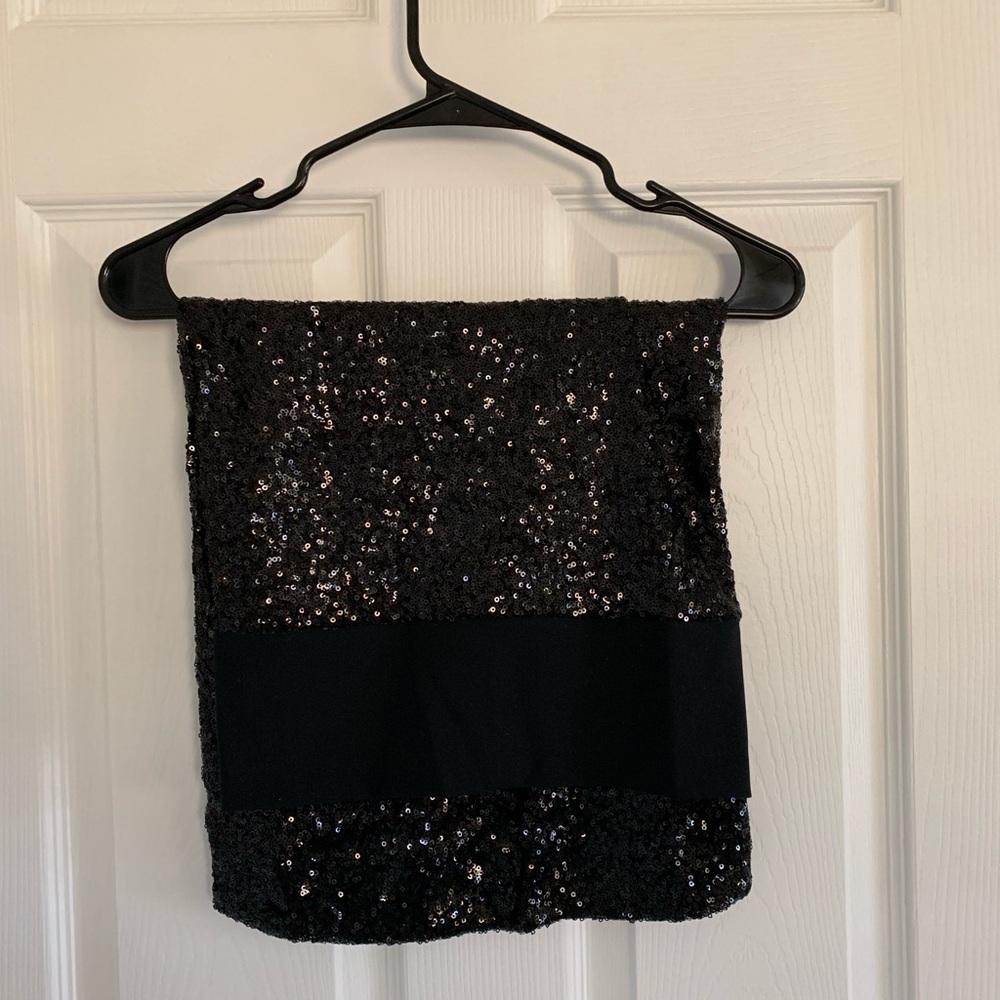 Bebe Sequins fitted black Pencil skirt